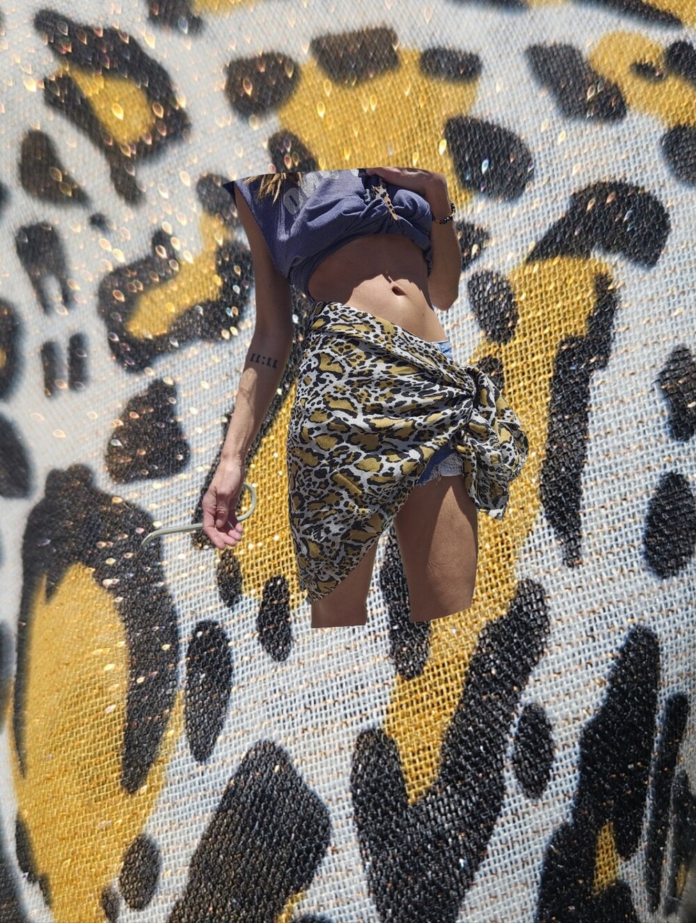 Leopard Print Sparkle Festival Scarf Wrap